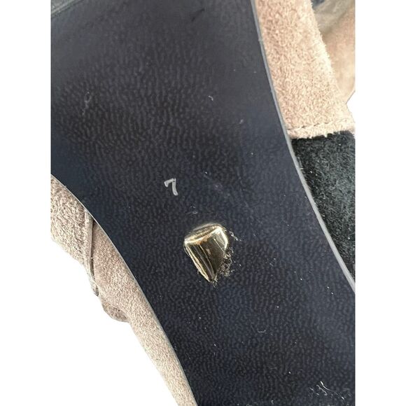 Shoes Of Prey Booties Womens 7 Tan Suede Leather Heeled Ankle Boots Pointed Toe - Picture 12 of 14